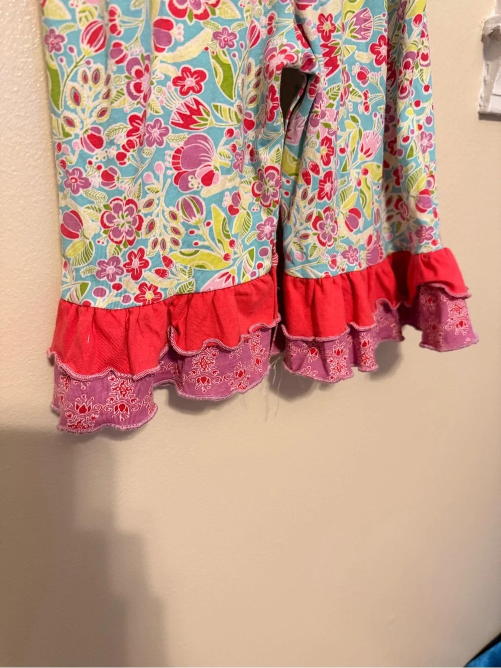 Flit & Flitter Girls 12M Floral Ruffle Romper Made in Peru Boutique Baby Outfit